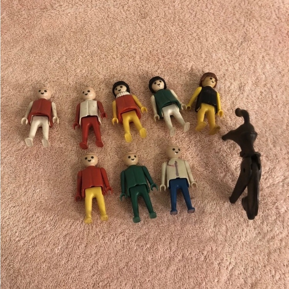 Vintage Lot of 9 Playmobil People & Horse